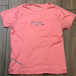 Nike Coral Pink 'Run' Short Sleeve Performance Tee
